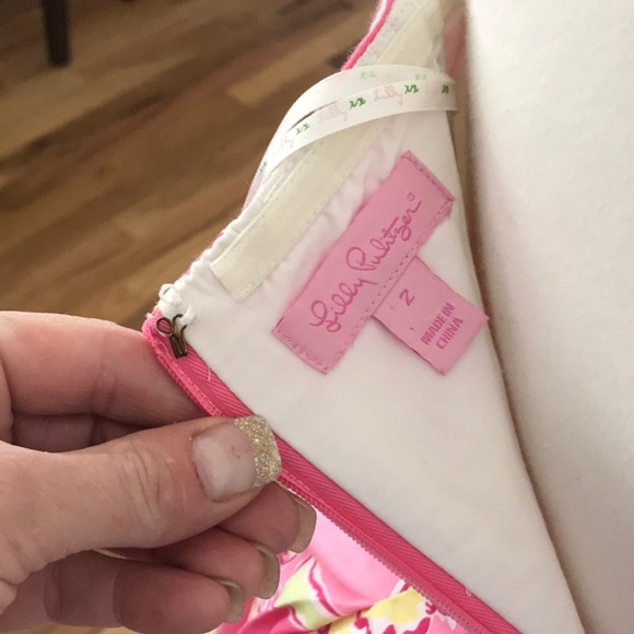 Lilly Pulitzer Pink&Yellow Lillies Strapless Dress - Picture 3 of 8